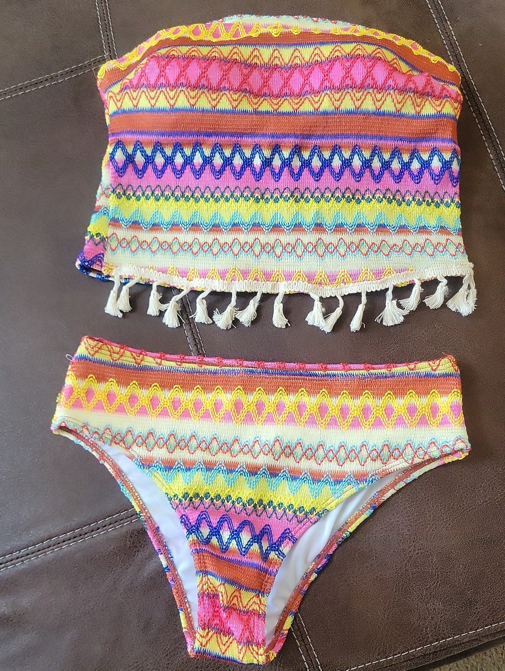 Boho Striped Tassel Bikini Set